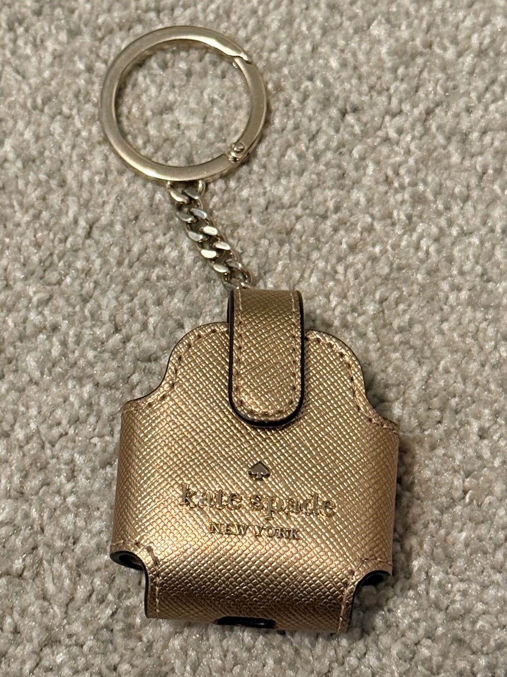 Keychain Kate Spade AirPod Metallic Rose Gold Keychain Case